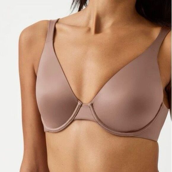 Spanx Unlined Full Coverage Seamless Underwire Silky Satin Bra Cafe Size 38C - Picture 15 of 15